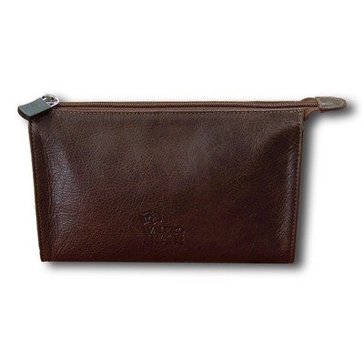 Custom Medium Genuine Leather Cosmetic Case (Debossed/ 1 Side)