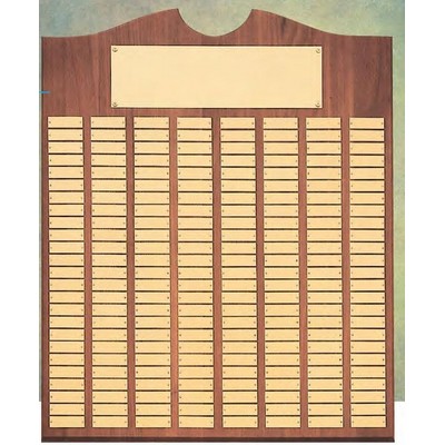 Roster Series Walnut Plaque w/ 60 Individual Brushed Brass Plates (14"x25")