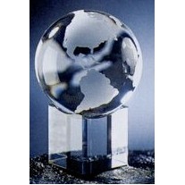 Crystal Globe Award w/ Base (4"x2-3/16")