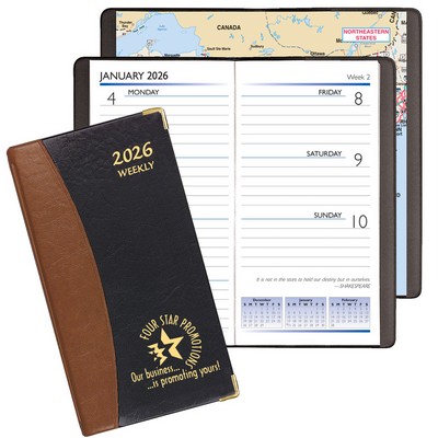 Carriage Weekly Pocket Planner w/ Brass Corners