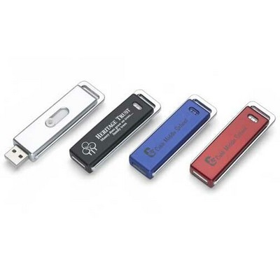 Slide USB Flash Drive w/Key Chain (64 MB)