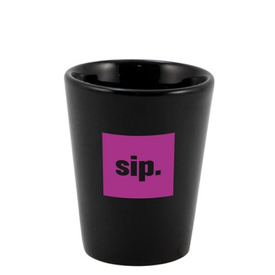 1 1/2 Oz. Black Ceramic Shot Glass