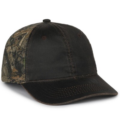 Weathered Cotton Cap w/Camo Back