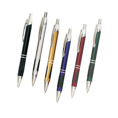 Aluminum Pen w/ Chrome Finish Trim & Black Grip