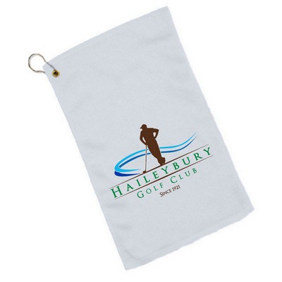 White Hemmed Velour Fingertip Towel - 1 Color (11"x18")