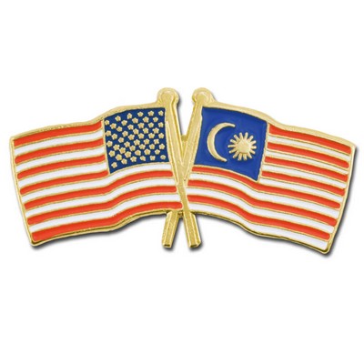 USA & Malaysia Flag Pin