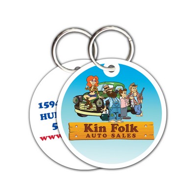 Plastic Key Tag w/Key Ring - 55 Mil (2 1/4" Diameter)