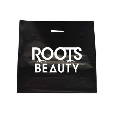 Frosted Colored Poly Die Cut Black Bag/ 4 Mil (16"x6"x15")