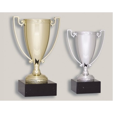 8.25" Gold Die Cast Zinc Cup Trophy w/Marble Base