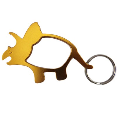 Rhino Shaped Bottle Opener Key Chain