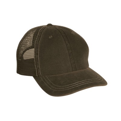 6-Panel 100% Weathered-Washed Cap W/ Soft Mesh Back