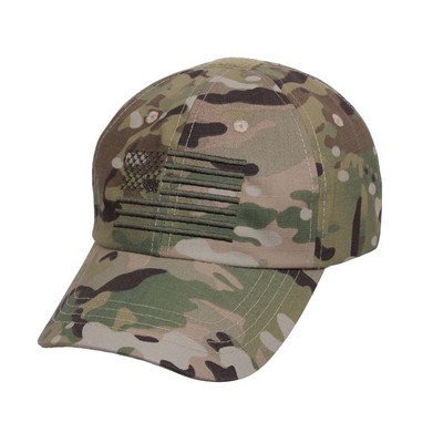 Multicam Tactical Operator Cap W/Embroidered U.S. Flag