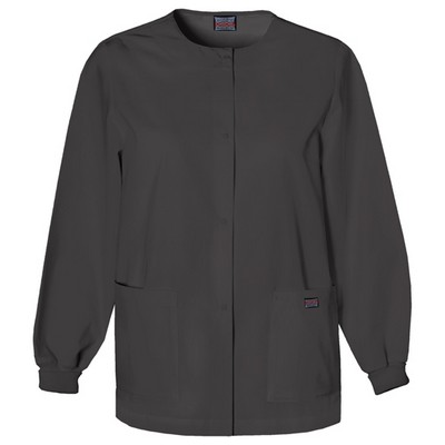 Cherokee® Stretch Poplin Top Snap Front Warm-Up Jacket