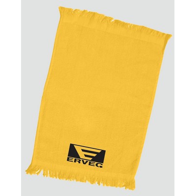 T100 Fingertip Fringed Towel 11x18 Gold - (Printed)