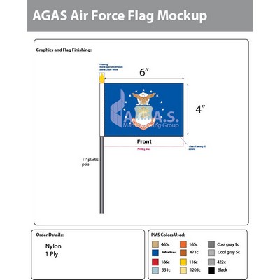 Air Force Stick Flags 4x6 inch