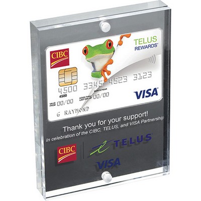 Clear Acrylic Credit Card Entrapment (3 3/4" x 5" x 3/4") Screen-printed