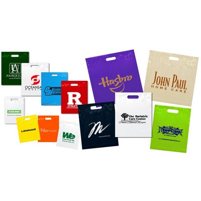 Reinforced Plastic Bags w/Fold Over Top & Die Cut Handles (20"x 20"+ 5")