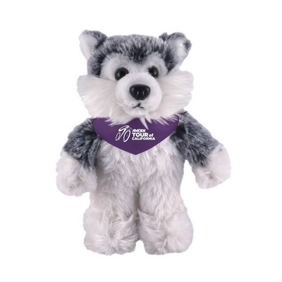 Soft Plush Stuffed Husky with Bandana