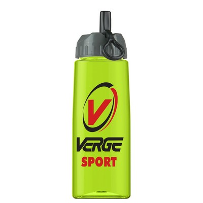 26 Oz. Transparent Flair Sports Bottle w/Flip Ring Lid