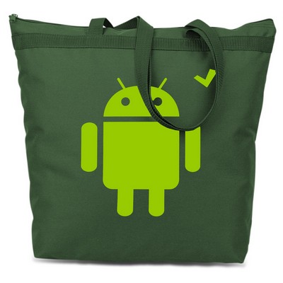 Large Tote Bag w/ Zipper - Forest Green