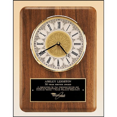 Walnut Vertical Wall Clock (11"x15")