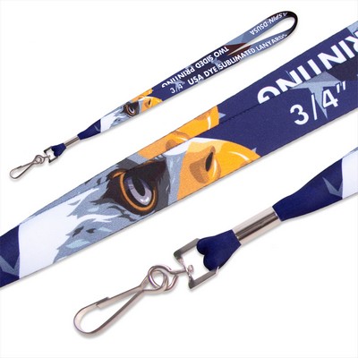 3/4" USA Dye Sublimated Lanyard