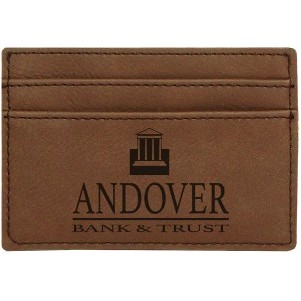 Dark Brown Leatherette Money Clip (4" x 2.75")