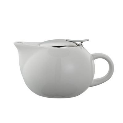 White Round Ceramic Teapot (0.47 Liter)