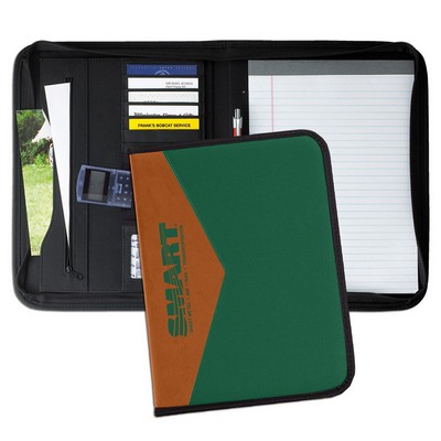 USA & Union Made Tribeca Dual Tone Zipper Folder