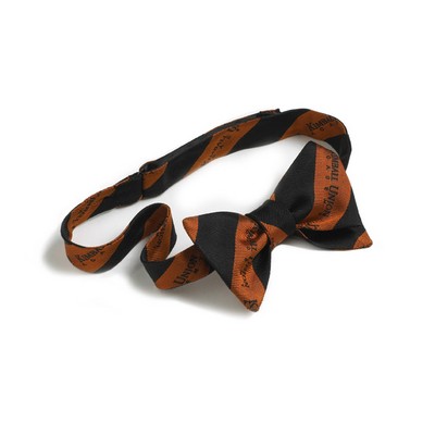 Custom Woven Logo Silk Banded Bow Tie