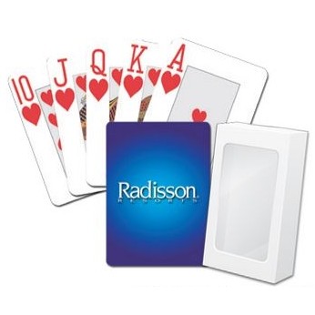 Poker Playing Card w/Stock Image with Large Print