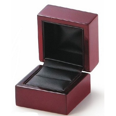 Mahogany Wood Double Ring Box