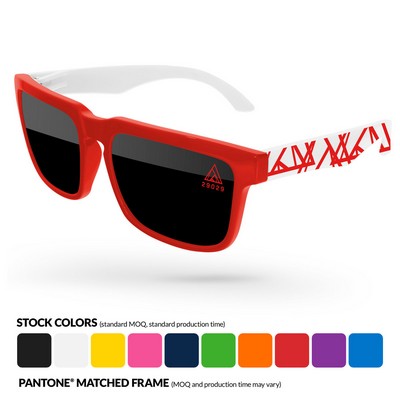 Heat Sunglasses W/ Lens & 1 Color Extended Arm Imprint