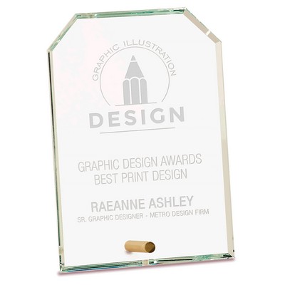 5" x 7" Clear Clipped Corners Rectangle CrystalEdge Glass Award