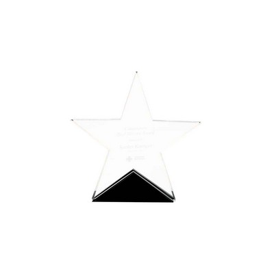 5 3/4" x 5 1/2" Clear Glass Star on Black Base Award