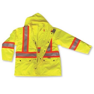 3-In-1 Lime Green Rain Jacket