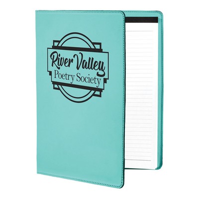 9½" x 12" Leatherette Teal Portfolio