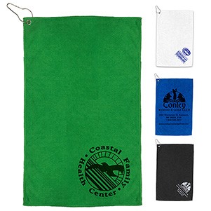 "The Iron" 300 GSM Heavy Duty Microfiber Golf Towel w/Metal Grommet & Clip (Overseas)