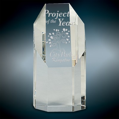 Medium Crystal Octagon Tower Award