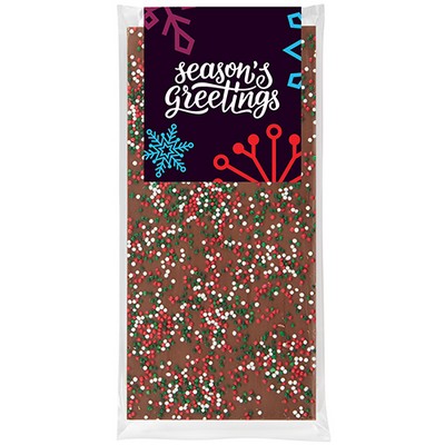 Belgian Chocolate Bar with Holiday Nonpareil Sprinkles