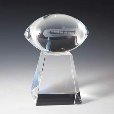 Football Tower Optical Crystal Award/Trophy 5.375"H