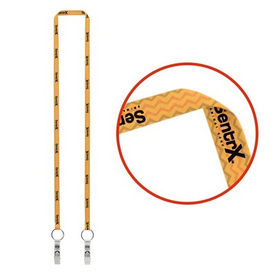 3/8" Dual LA-214 Attachment Sublimation Lanyard (Factory Direct - 10-12 Weeks Ocean)