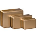 2 Piece Gold Rectangle Metallic Tin (8 1/8"x6 3/16"x2 15/16")