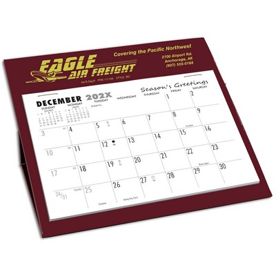 BQ Deskretary® Desk Calendar with Organizer Base, Maroon Matte