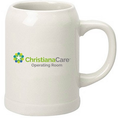 20 oz. Ceramic Dishwasher-Safe Stein Beer Mug w/ Handle