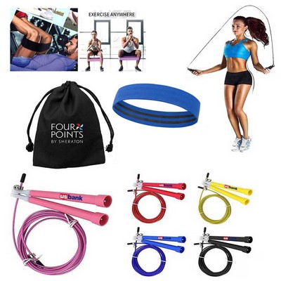 Kidder iBank® Booty Exercise Band + Jump Rope (Blue)