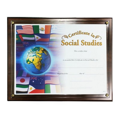 Walnut Certificate Holder Plaque (10½" x 13")