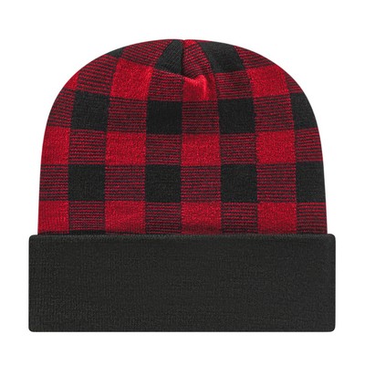 CAP AMERICA® Plaid Knit Cuffed Beanie