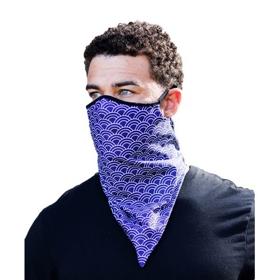 Adjustable 3-Layer Ear Strap Face Masks - Neck Gaiter w Filter Pocket - Patterned And Solid Colors