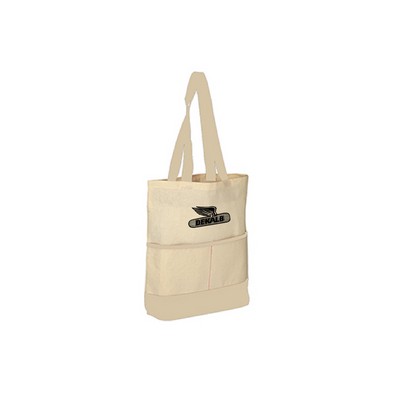 Color Accent Tote Bag - Natural